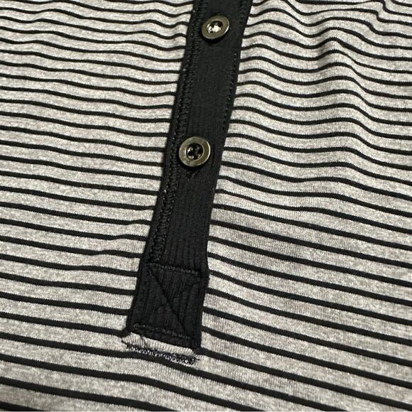 LULULEMON Awesoma Henley in Hyper Stripe Black Heathered Slate Sz. 4 - Picture 6 of 14